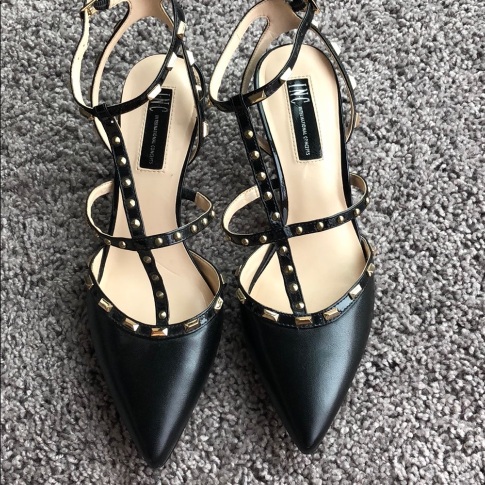INC studded kitty heel
